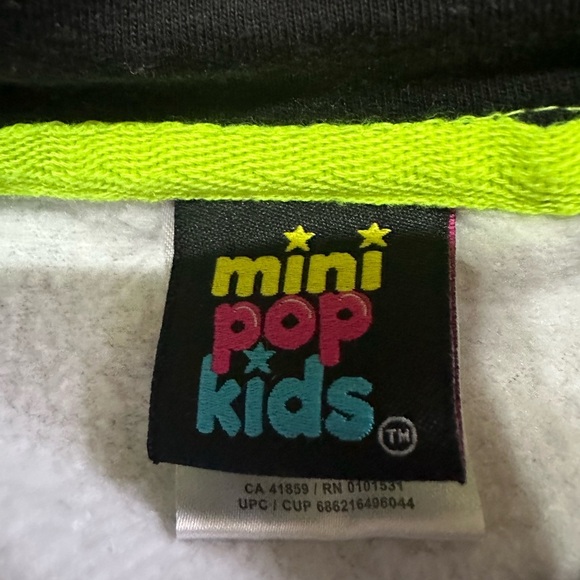 Mini Pop Kids Boys Grey Pullover Hoodie Sweatshirt Size 10-12 Large - Picture 6 of 7